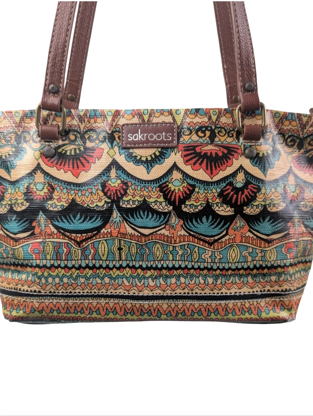 Sakroots Artist Circle Tote Colorful Boho Print Shoulder Bag